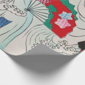 Japans ventilator op Waves Patroon Cadeaupapier (Hoek)
