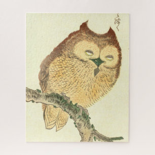  Japans vingerafdrukken   Owl op een bijkantoor Legpuzzel