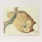  Japans vingerafdrukken | Owl op een bijkantoor Legpuzzel (Horizontaal)