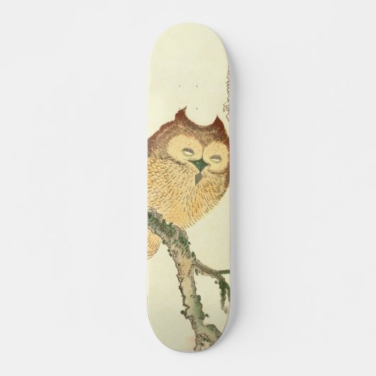  Japans vingerafdrukken | Owl op een bijkantoor Persoonlijk Skateboard (Voorkant)