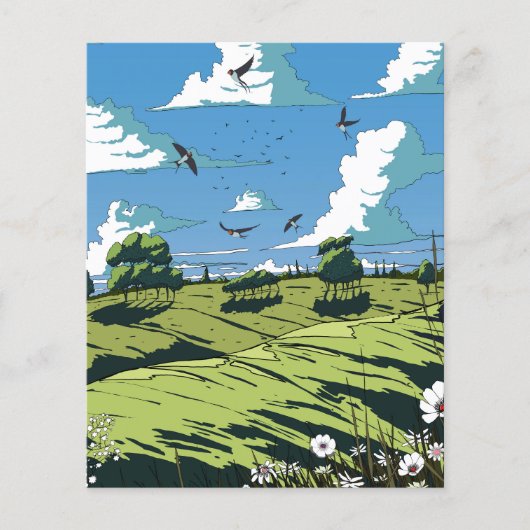 Japans vintage landschap 's nachts (Voorkant)