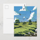 Japans vintage landschap 's nachts briefkaart (Voorkant / Achterkant)