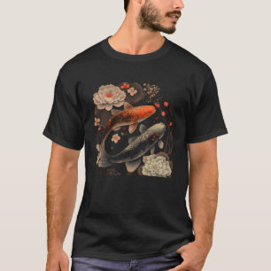 Japans Vis Koi Karper Graphic Cherry Blos T-shirt