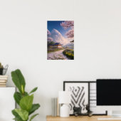 Japans Vist dorp op een riverbank Poster (Thuiskantoor)