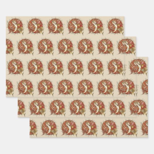 Japans Vliegende Vis en Bamboebladeren Kunst Inpakpapier Vel (Set)