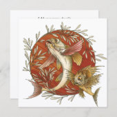  Japans Vliegende Vis en Bamboebladeren Kunst Kaart (Voorkant / Achterkant)