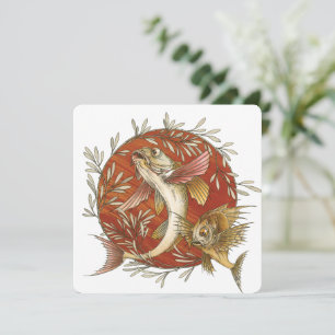 Japans Vliegende Vis en Bamboebladeren Kunst Kaart