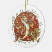  Japans Vliegende Vis en Bamboebladeren Kunst Keramisch Ornament (Links)