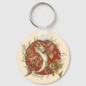  Japans Vliegende Vis en Bamboebladeren Kunst Sleutelhanger (Voorkant)