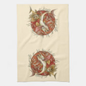  Japans Vliegende Vis en Bamboebladeren Kunst Theedoek (Verticaal)