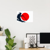 Japans vliegveld Japanse wintersport Poster (Thuiskantoor)