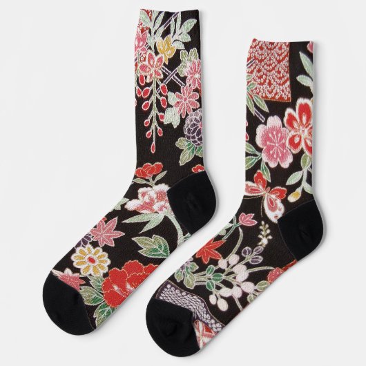 Japans vlinder- en bloempatroon sokken (Links)