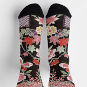 Japans vlinder- en bloempatroon sokken (Top)