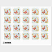 japans vlinders print vierkante sticker (Vel)