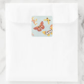 japans vlinders print vierkante sticker (Tas)