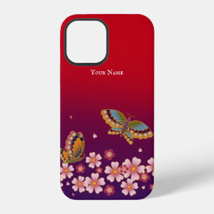 Japans Vlinders Sakura Bloesems Persoonlijk iPhone 12 Hoesje