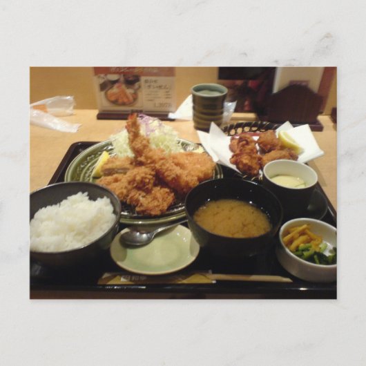 Japans voedsel - Katsudon Poscard Briefkaart (Voorkant)