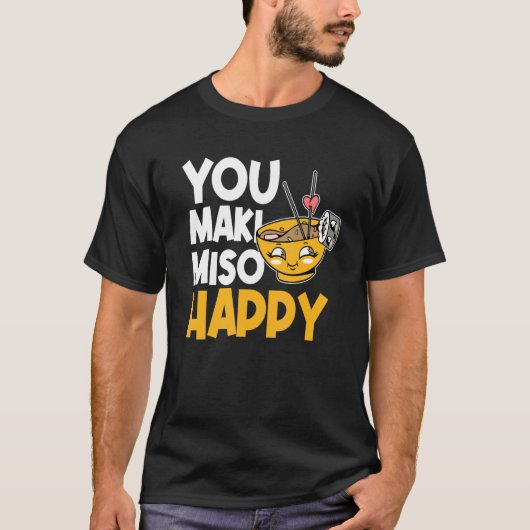 Japans voedsel Maki en Miso T-shirt (Voorkant)
