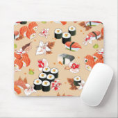 Japans Voedsel: Patroon 3 van sushi Muismat (Met muis)