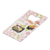 Japans voedsel: Sushi Pattern 2 Creditkaart Flessenopener (Voorkant Gekanteld)