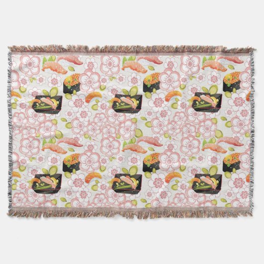 Japans voedsel: Sushi Pattern 2 Deken (Voorkant)