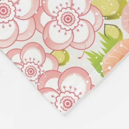 Japans voedsel: Sushi Pattern 2 Fleece Deken (Hoek)