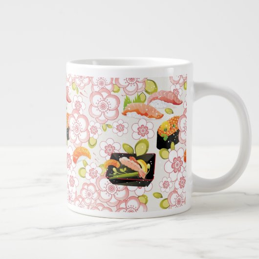 Japans voedsel: Sushi Pattern 2 Grote Koffiekop (Rechts)