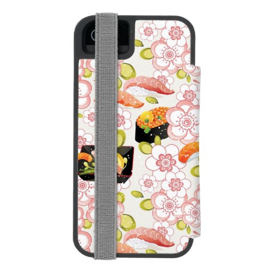 Japans voedsel: Sushi Pattern 2 Incipio iPhone Portemonnee Hoesje (Agenda Achterkant)