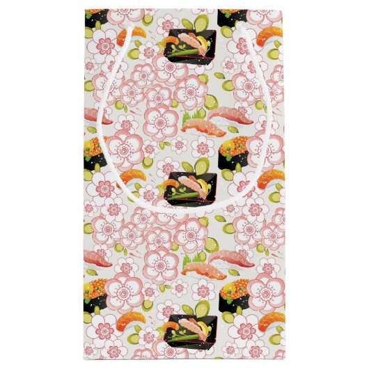 Japans voedsel: Sushi Pattern 2 Klein Cadeauzakje (Achterkant)
