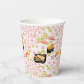 Japans voedsel: Sushi Pattern 2 Papieren Bekers (Achterkant)