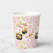 Japans voedsel: Sushi Pattern 2 Papieren Bekers (Voorkant)