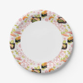 Japans voedsel: Sushi Pattern 2 Papieren Bordje (Voorkant)
