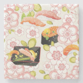 Japans voedsel: Sushi Pattern 2 Stenen Onderzetter (Voorkant)