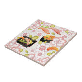 Japans voedsel: Sushi Pattern 2 Tegeltje (Zijkant)