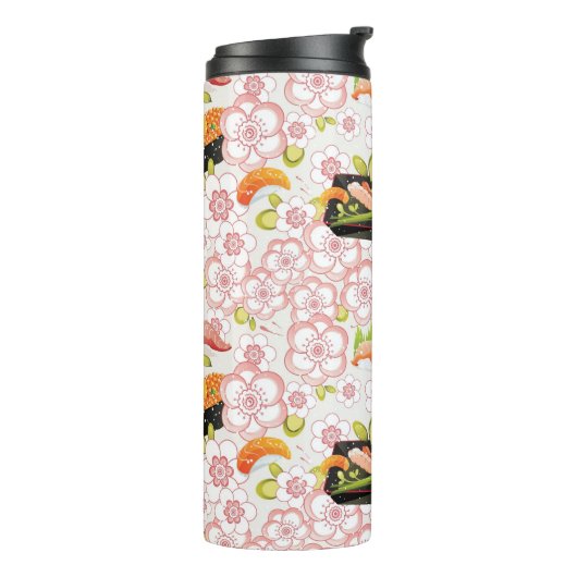 Japans voedsel: Sushi Pattern 2 Thermosbeker (Gedraaid links)