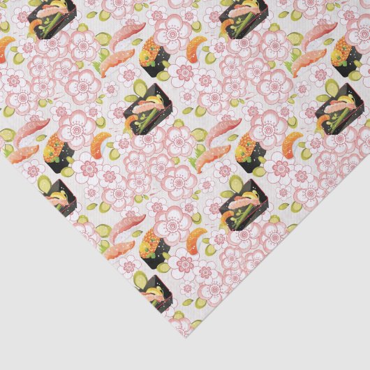 Japans voedsel: Sushi Pattern 2 Tissuepapier (Detail)