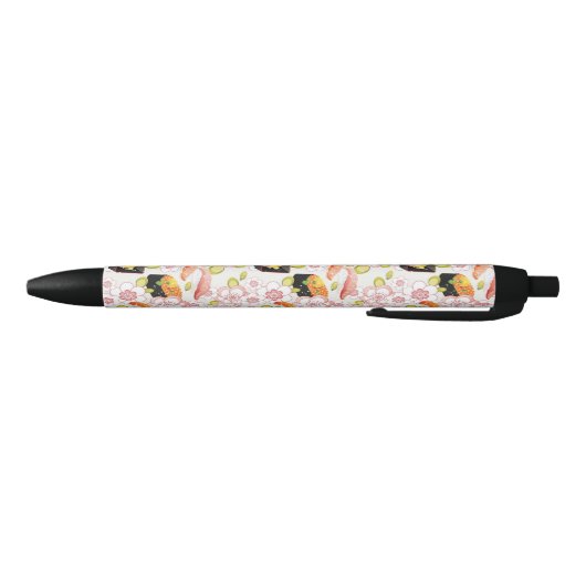 Japans voedsel: Sushi Pattern 2 Zwarte Inkt Pen (Bodem)