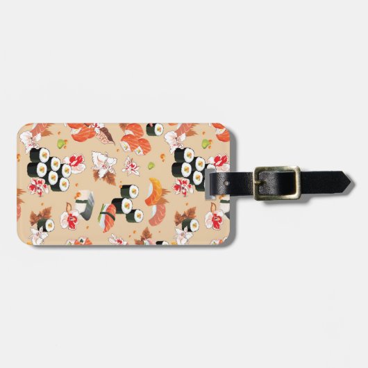 Japans voedsel: Sushi Pattern 3 Bagagelabel (Voorkant horizontaal)