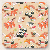 Japans voedsel: Sushi Pattern 3 Bier Onderzetter (Voorkant)