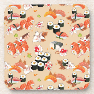 Japans voedsel: Sushi Pattern 3 Bier Onderzetter