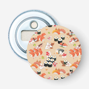Japans voedsel: Sushi Pattern 3 Button Flesopener