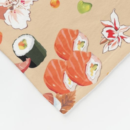 Japans voedsel: Sushi Pattern 3 Fleece Deken (Hoek)