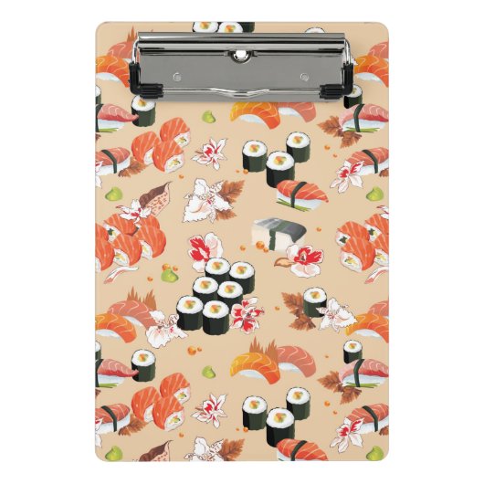Japans voedsel: Sushi Pattern 3 Mini Klembord (Voorkant)