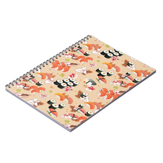 Japans voedsel: Sushi Pattern 3 Notitieboek (Linkerzijde)