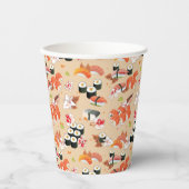 Japans voedsel: Sushi Pattern 3 Papieren Bekers (Voorkant)