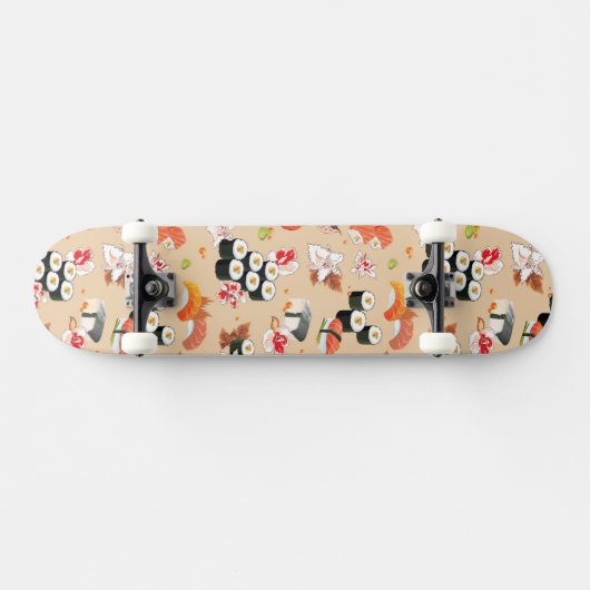 Japans voedsel: Sushi Pattern 3 Skateboard (Horizontaal)