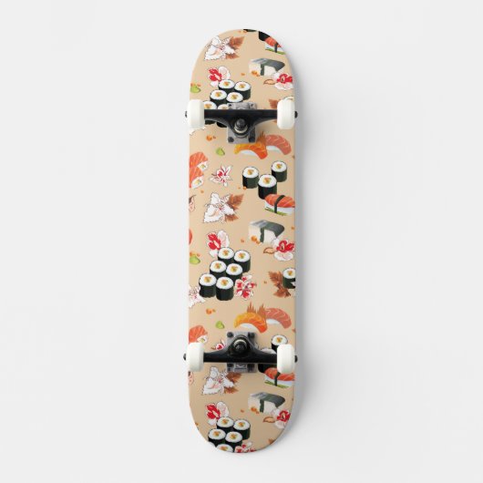 Japans voedsel: Sushi Pattern 3 Skateboard (Voorkant)