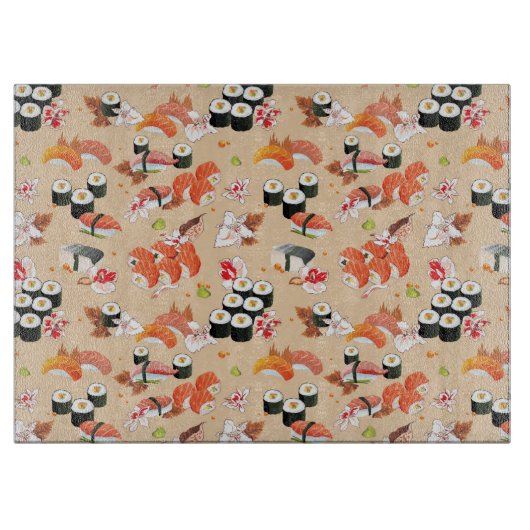 Japans voedsel: Sushi Pattern 3 Snijplank (Voorkant)