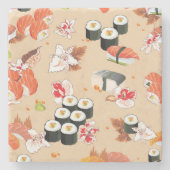 Japans voedsel: Sushi Pattern 3 Stenen Onderzetter (Voorkant)
