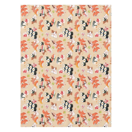 Japans voedsel: Sushi Pattern 3 Tafelkleed (Voorkant)